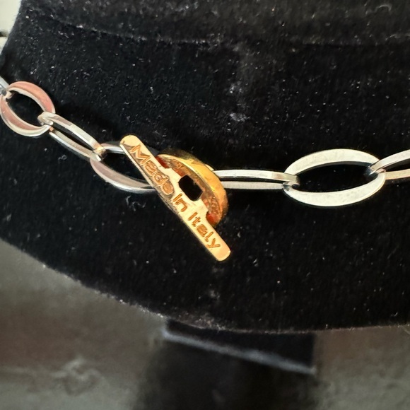 Rebecca Italian Designer Rose Gold & Silver Necklace - Picture 5 of 6